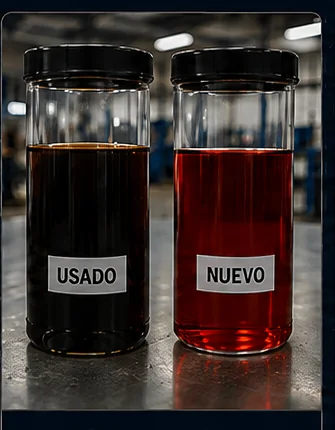 Comparación aceite usado versus nuevo